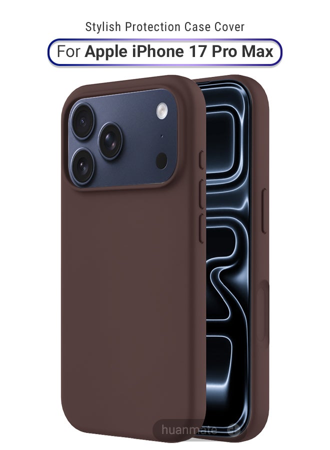 huanmate Apple iPhone 17 Pro Max Silicone Cover Brown - Premium 2.0mm TPU Silicon, Enhanced Camera Protection with Lens Shield, Shockproof & Water-Proof Cover for Apple iPhone 17 Pro Max - Image 1